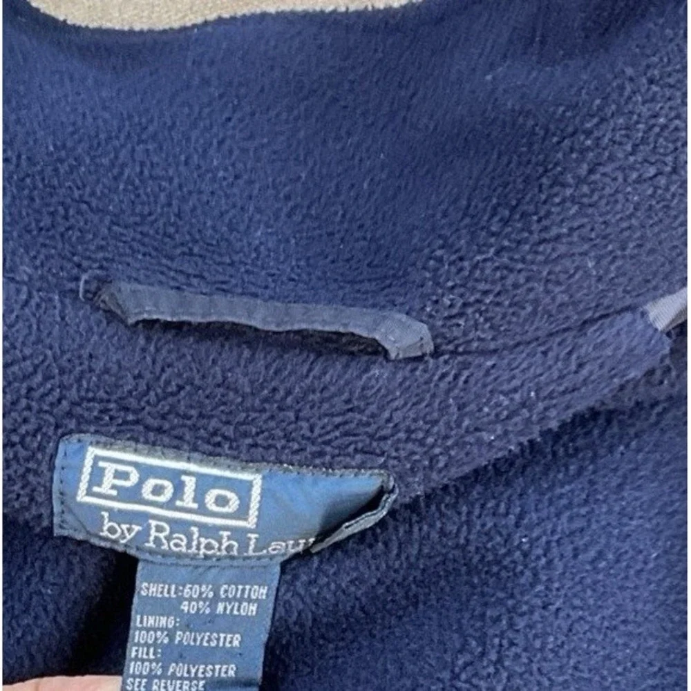 Vintage Polo Ralph Lauren Jacket 90s Nylon Blend Fleece Lined Bomber Coat Men XL